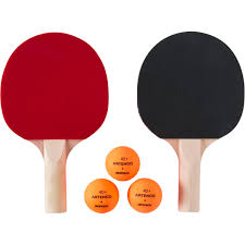 table tennis two rackets three balls